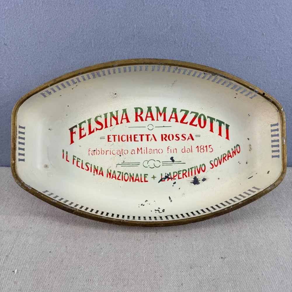 Antique Felsina Ramazzotti Advertising Metal Tray Prager & Loida Berlin 1905